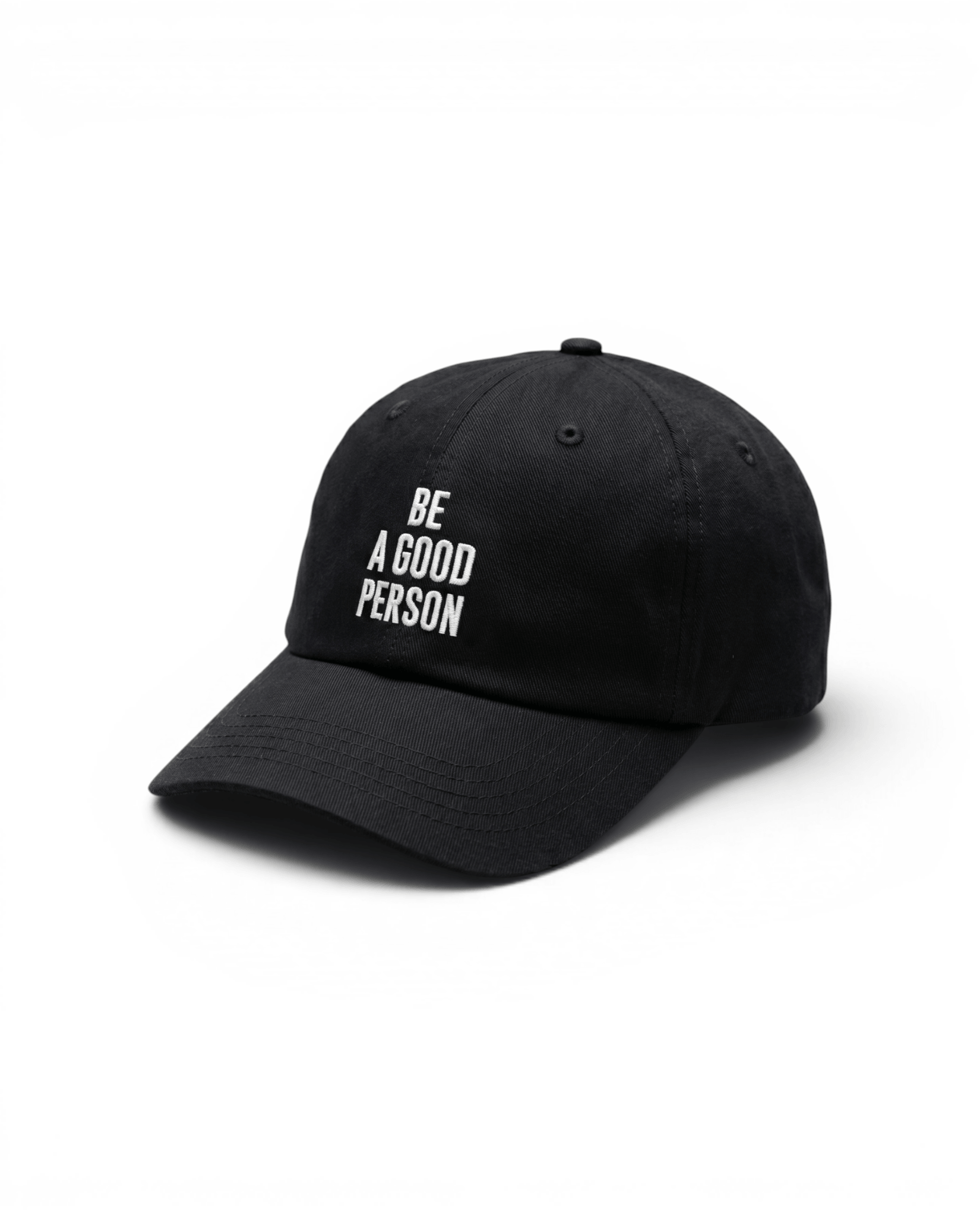 Signature Embroidered Dad Hat - Black